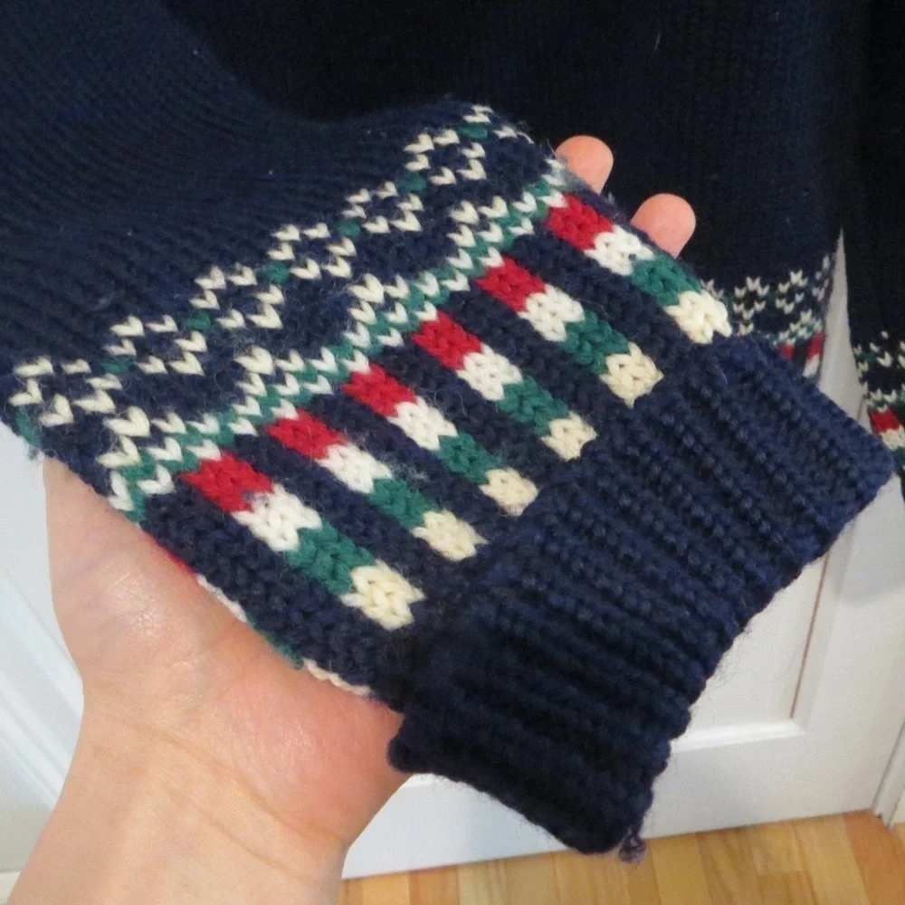 VINTAGE ALLEN SOLLY ENGLAND WOOL NORDIC SWEATER - Picture 3 of 8